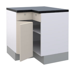 Hetty L Shape Corner Base Cabinet with 1 Shelf, 2 Fixed Fronts, and 1 Bifold Door (72)