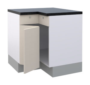 Hetty L Shape Corner Base Cabinet with 2 Fixed Fronts and 1 Bifold Door (72)