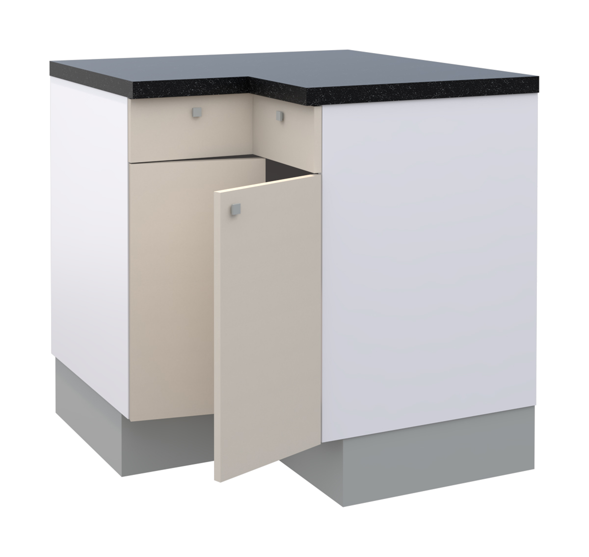 Hetty L Shape Corner Base Cabinet with 1 Shelf and 2 Doors (72)