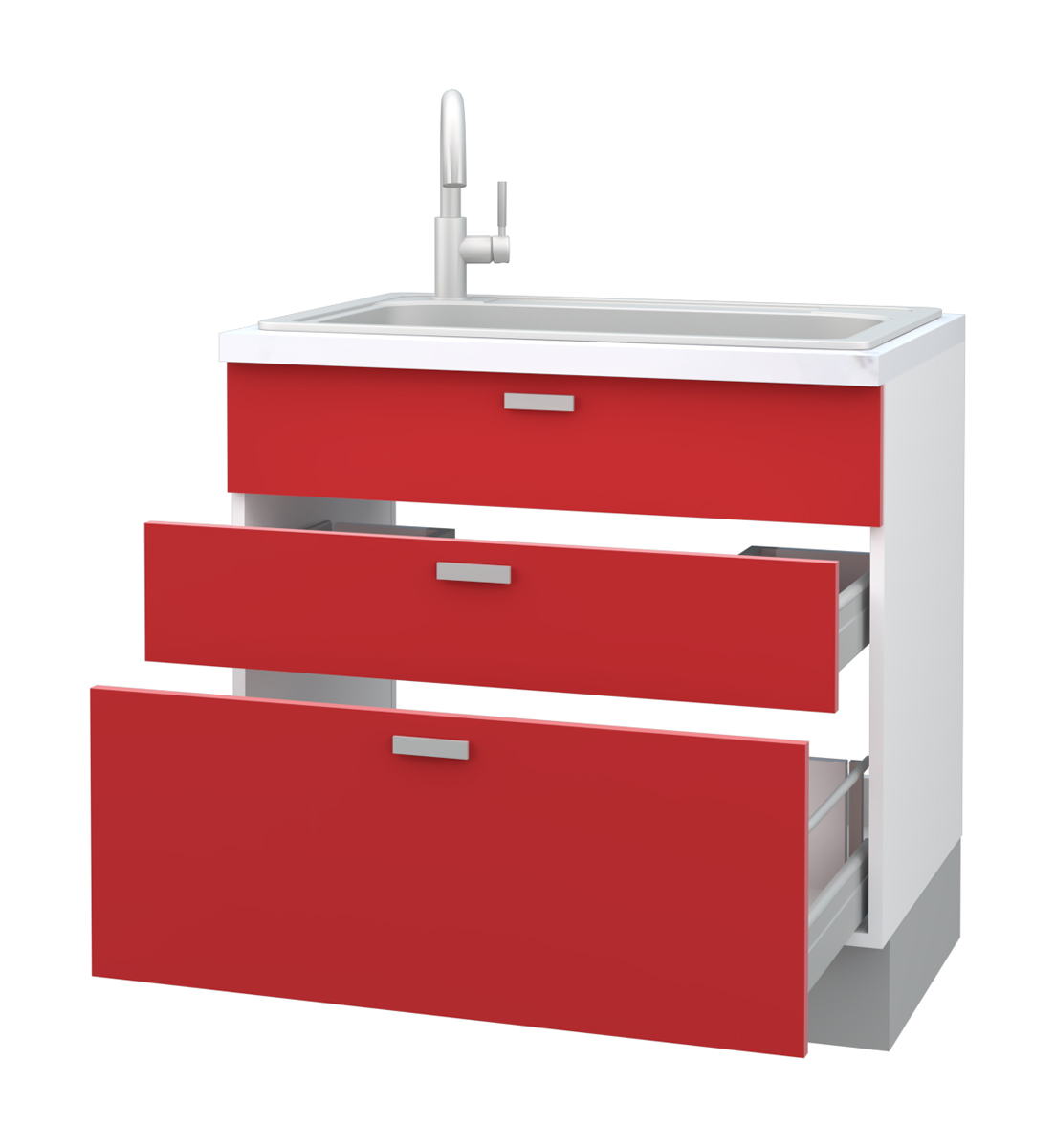 Hetty Sink Base Cabinet with 1 Fixed Front and 2 Drawers (72)
