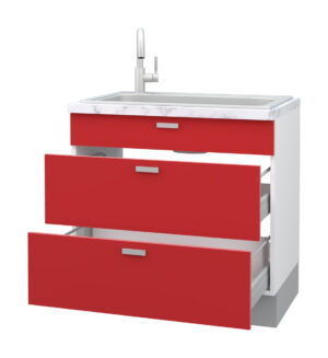 Hetty Sink Base Cabinet with 1 Fixed Front and 2 Drawers (72)