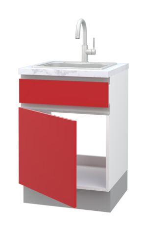 Galla Sink Base Cabinet with 1 Fixed Front and 1 Door (72)
