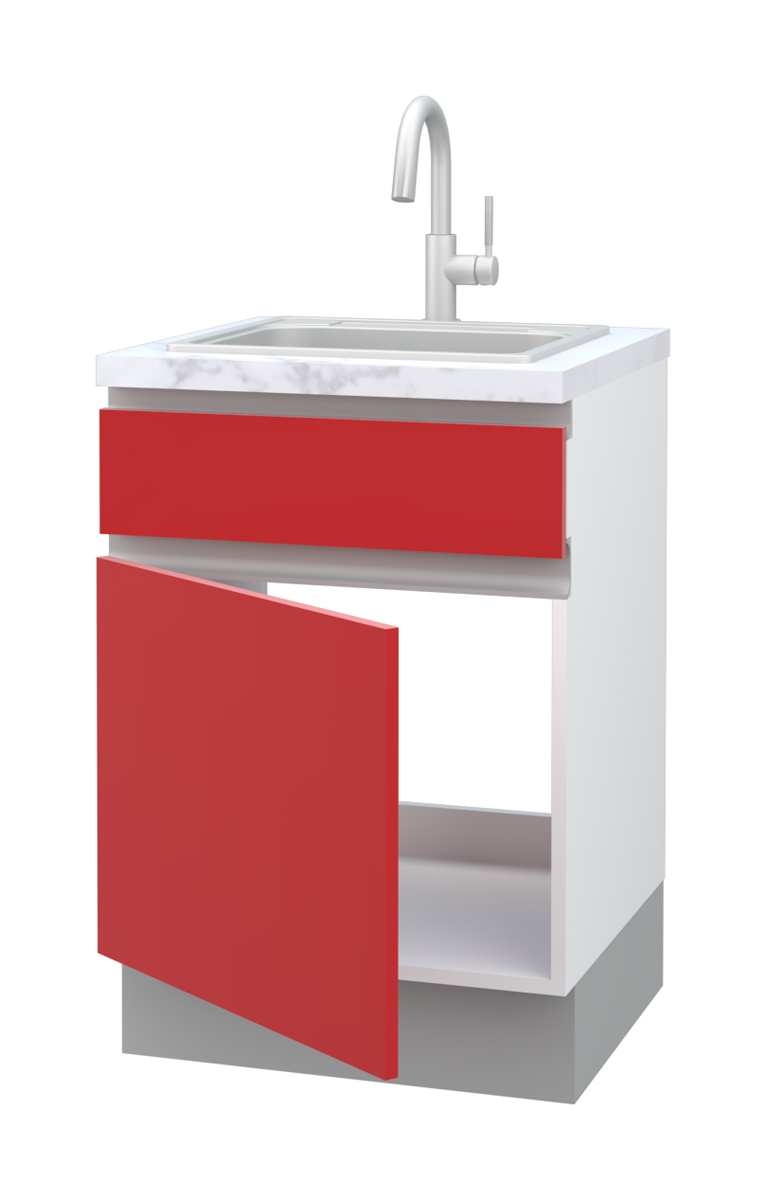 Galla Sink Base Cabinet with 1 Fixed Front and 1 Door (72)