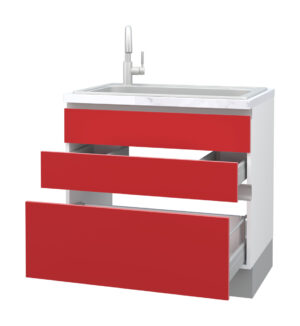 Galla Sink Base Cabinet with 1 Fixed Front and 2 Drawers (72)