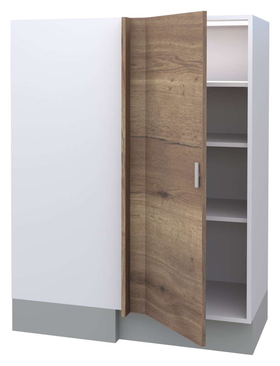 Galla Left Corner Highboard with 3 Shelves and 1 Door (128)