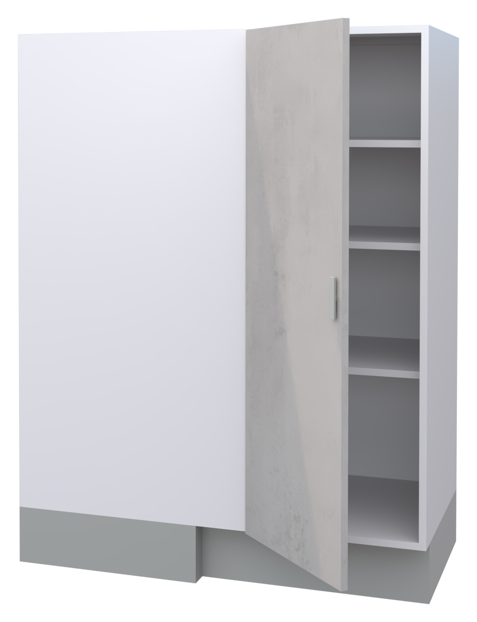 Galla Left Corner Highboard with 3 Shelves and 1 Door (128)