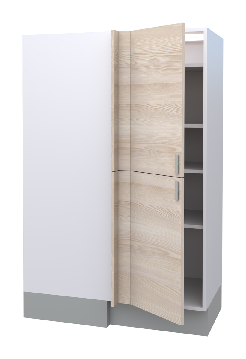 Galla Left Corner Highboard with 4 Shelves, 1 Door, and 2 Fronts (146)