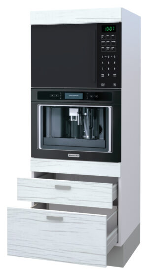 Galla Microwave and Coffee Machine Highboard with 1 Fixed Front and 3 Drawers (146)