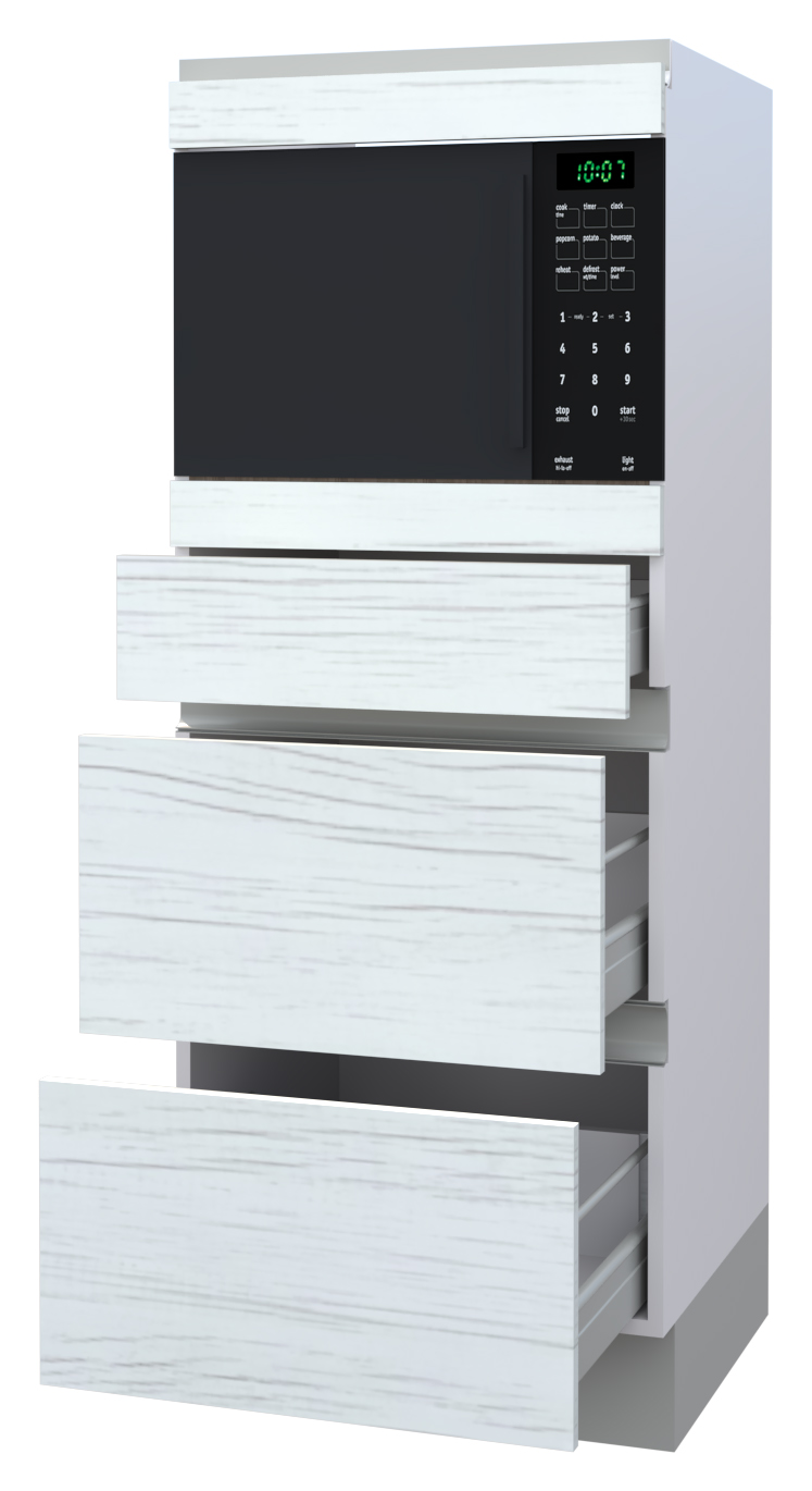 Galla Microwave Highboard with 3 Drawers (146)