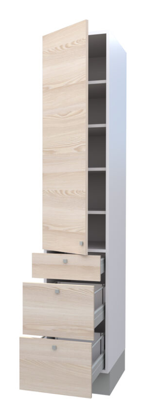 Galla Tall Cabinet with 4 Shelves, 1 Door, and 3 Drawers (200)