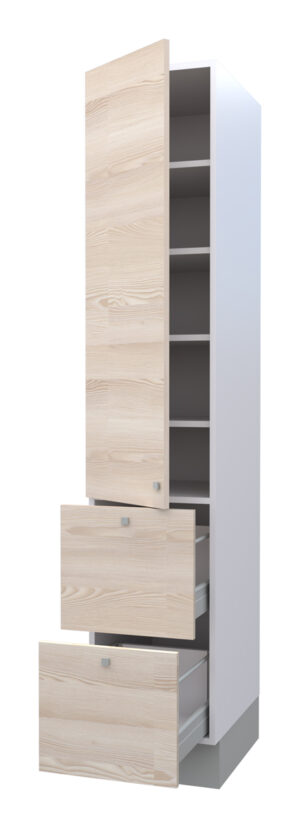 Galla Tall Cabinet with 4 Shelves, 1 Door, and 2 Drawers (200)