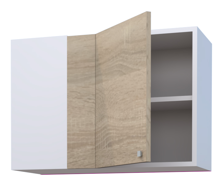 Hetty Left Corner Wall Cabinet with 1 Shelf and 1 Door (53)