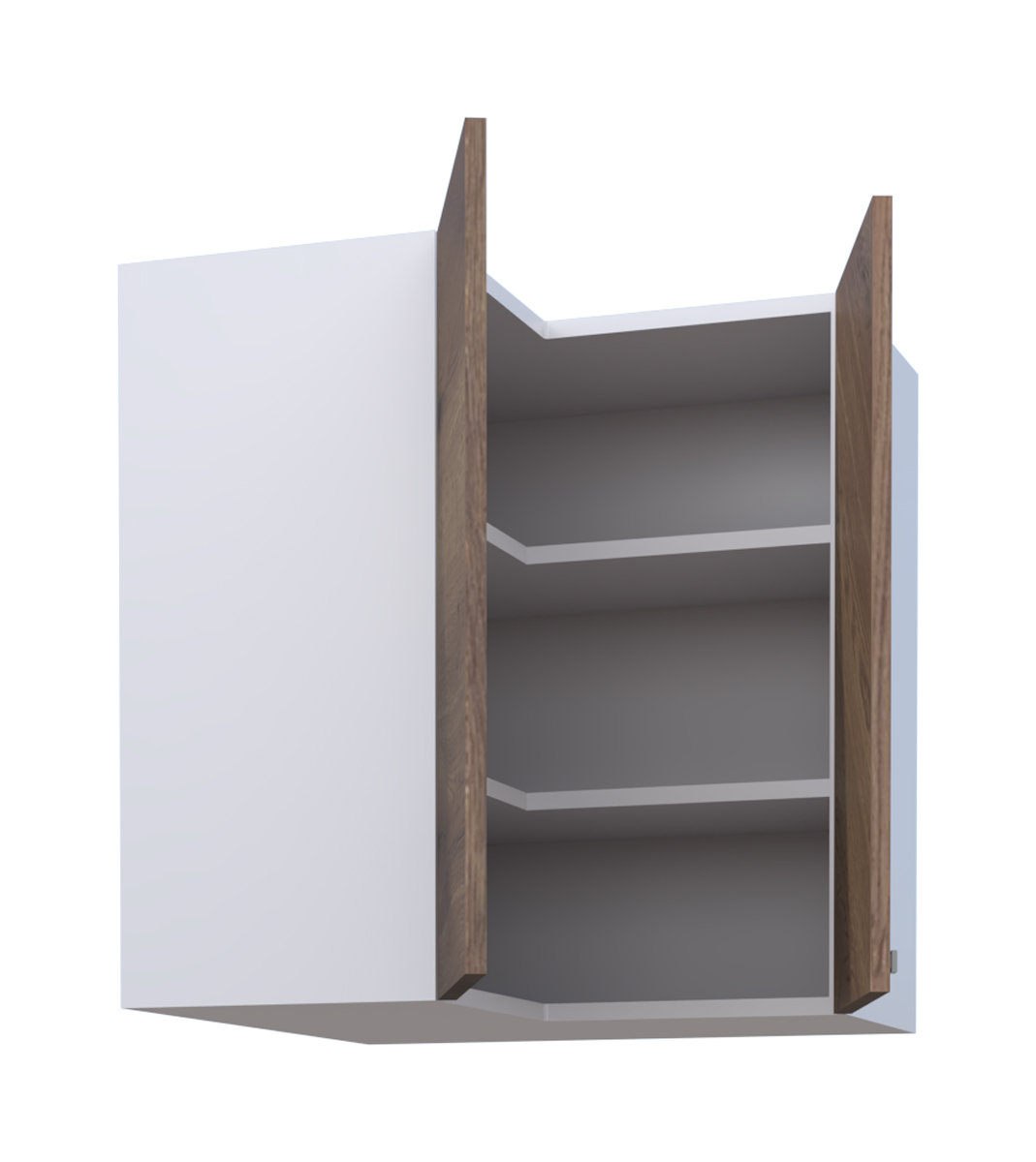 Hetty L Shape Corner Wall Cabinet with 2 Shelves and 2 Doors (72)