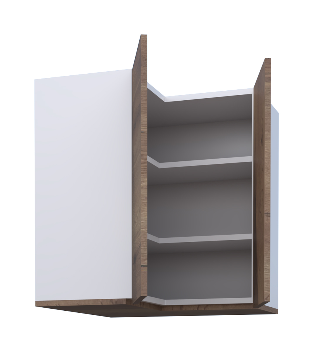 Galla L Shape Corner Wall Cabinet with 2 Shelves and 2 Doors (72)