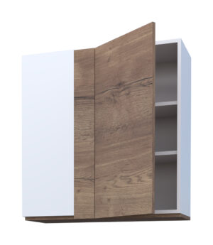 Galla Left Corner Wall Cabinet with 2 Shelves and 1 Door (90)